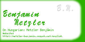 benjamin metzler business card